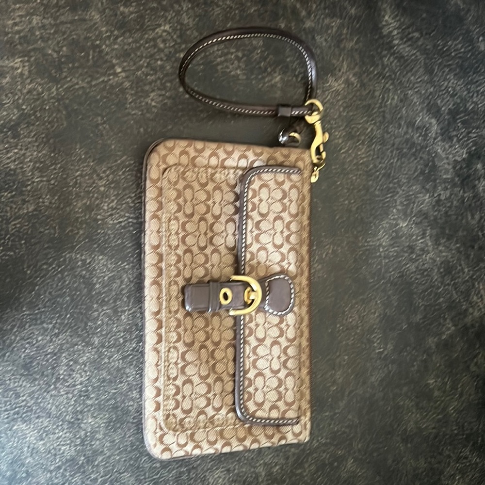 Coach Brown Wristlet